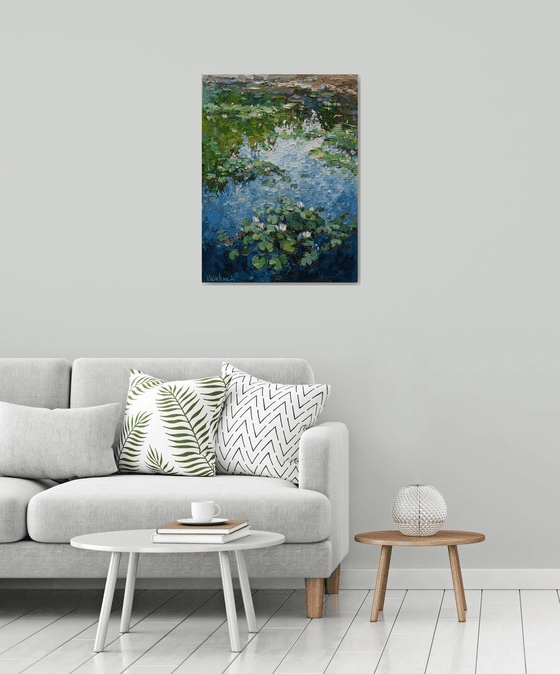 Water lilies Original Oil painting