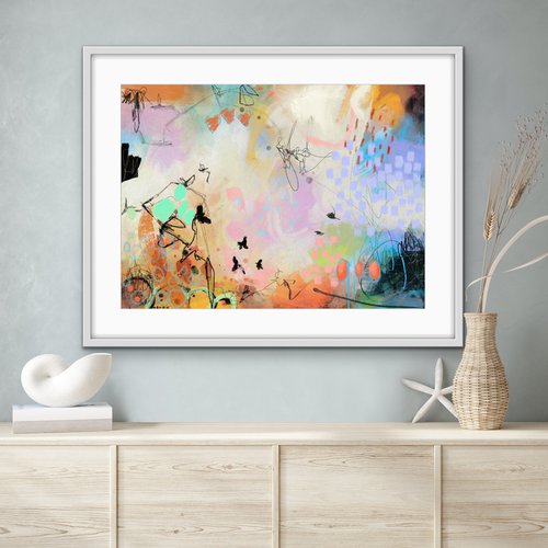 Y'a de l'amour dans l'air - Abstract artwork - Limited edition of 5 by Chantal Proulx