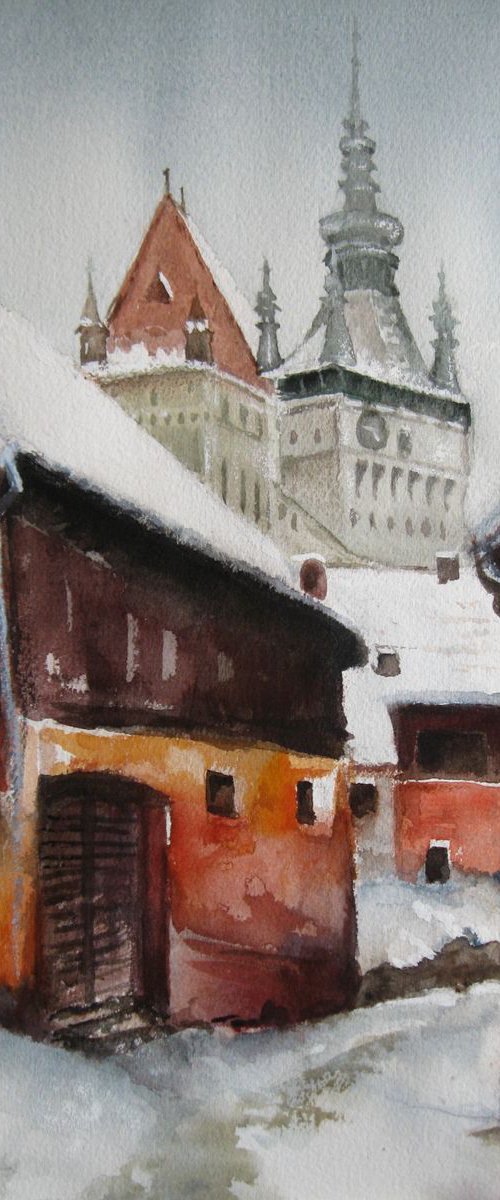 Winter in the medieval city by Elena Oleniuc