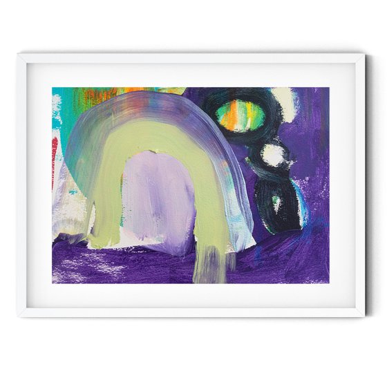 Purple Rainbow Acrylic Painting