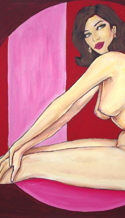 "Vintage girl", nude & erotic, 50's & 60's Rockabilly, figurative contemporary art by Joel Imen