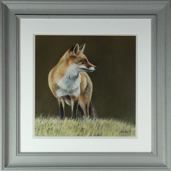 King of Foxes,  Fox Painting, Animal Artwork Framed and Ready to Hang
