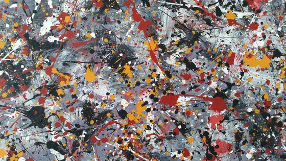Abstract  JACKSON POLLOCK style Acrylic  on Canvas by M.Y.