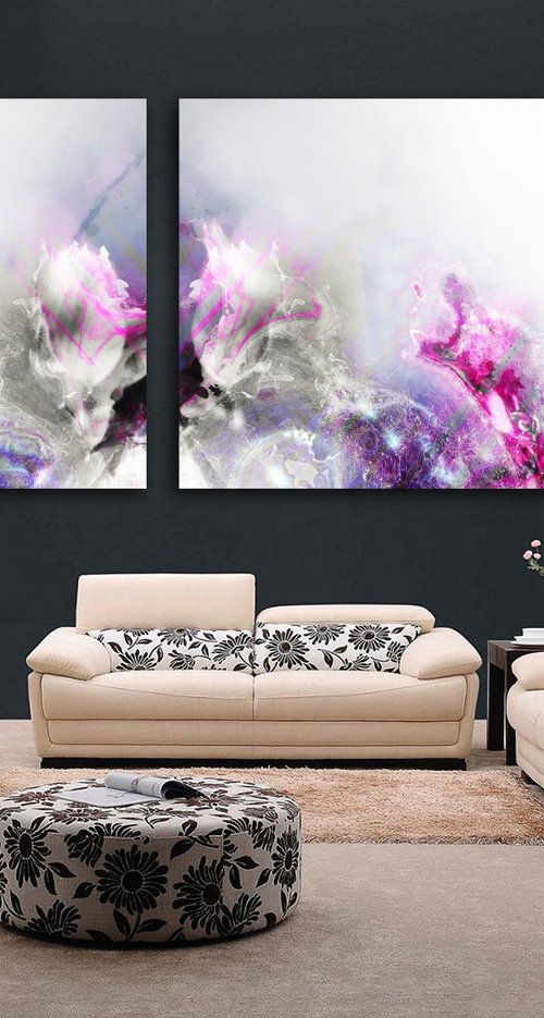 Delirios X/XL large diptych, set of 2 panels by Javier Diaz