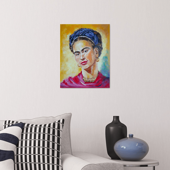 Frida, 35x45 cm, ready to hang.