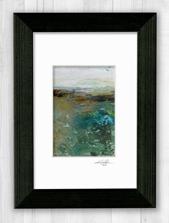 Mystical Land 401 - Small Textural Landscape painting by Kathy Morton Stanion