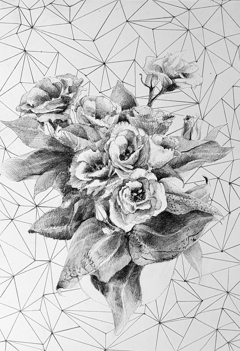 Floral geometry drawing. by Natasha Sokolnikova