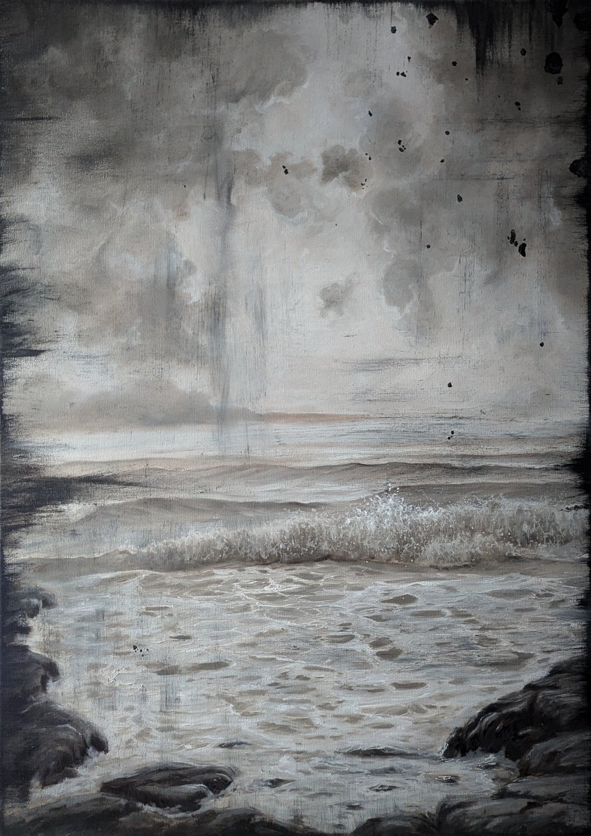 Expressive Portrait Painting By Sophie Adair, 20 X 28", Opal, Original Artwork