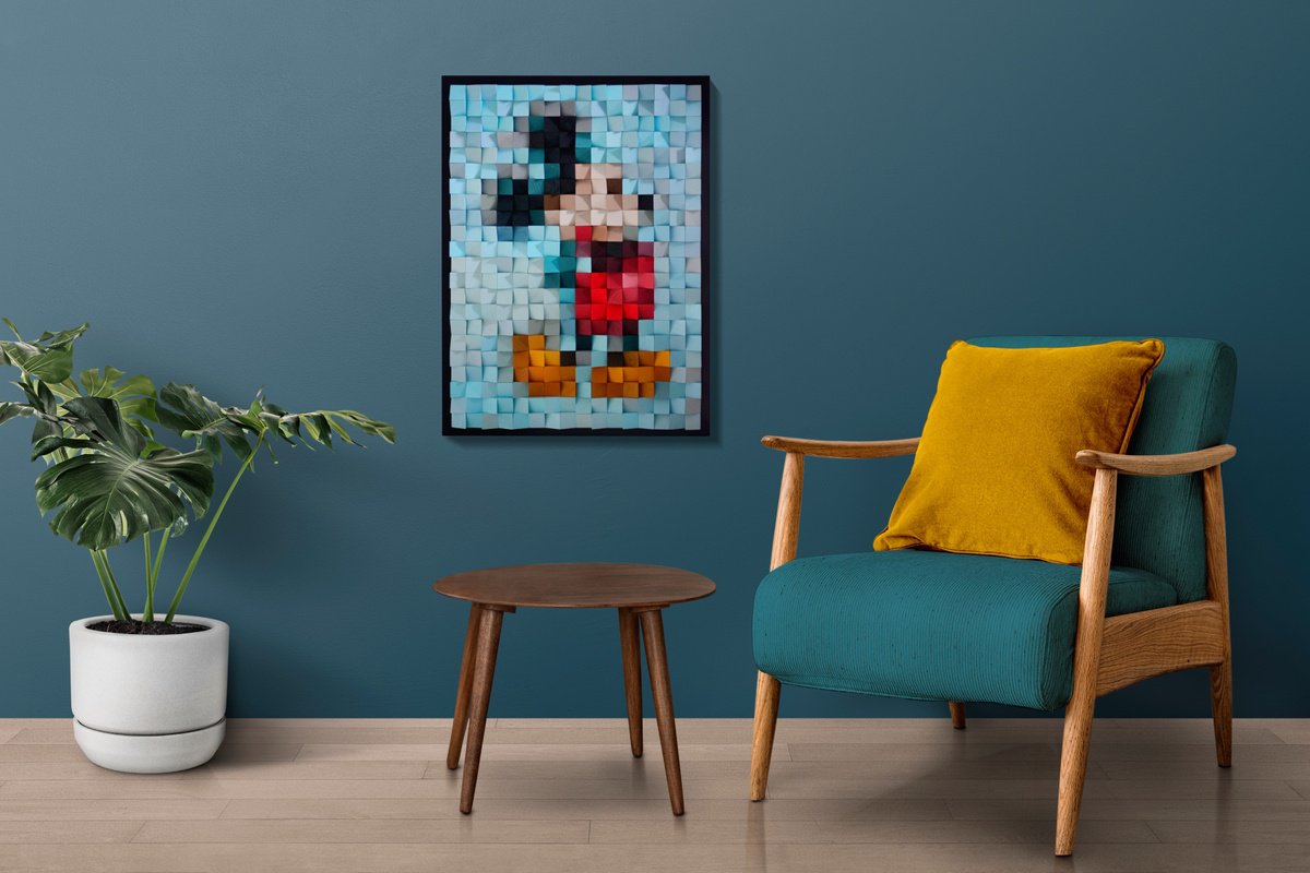 Portrait Painting By Pix-N-Art, 20 X 28", Wooden Wall Art "Mickey Mouse", Original Artwork
