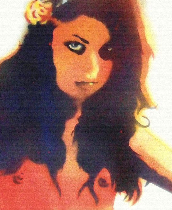 Sly girl 4 (on gorgeous watercolour paper).