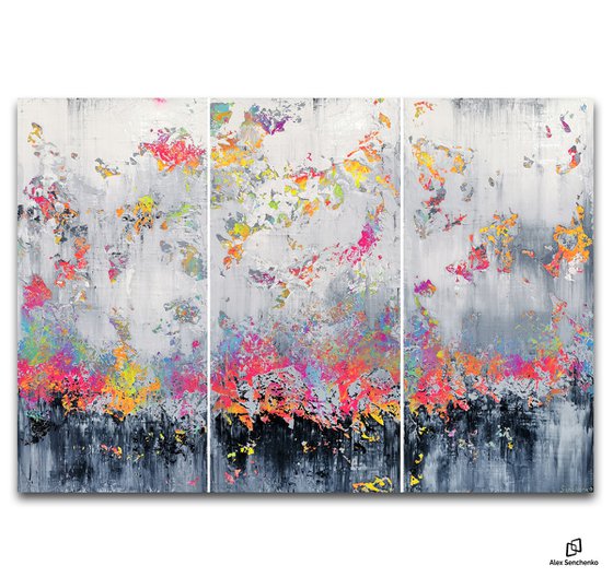 150x100cm. / Abstract triptych / Abstract 2106