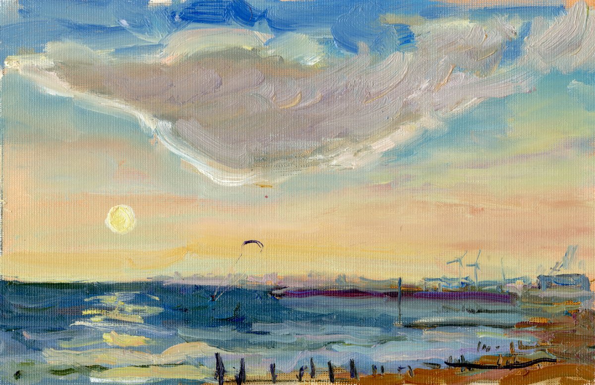 Sunset On The Hove Beach 01 By Tanya Sun, 12 X 8, Artwork For Sale On Artfinder