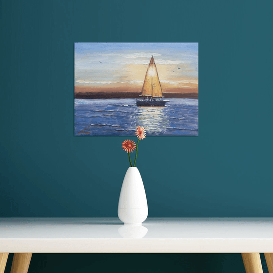 Sailboat at sunset