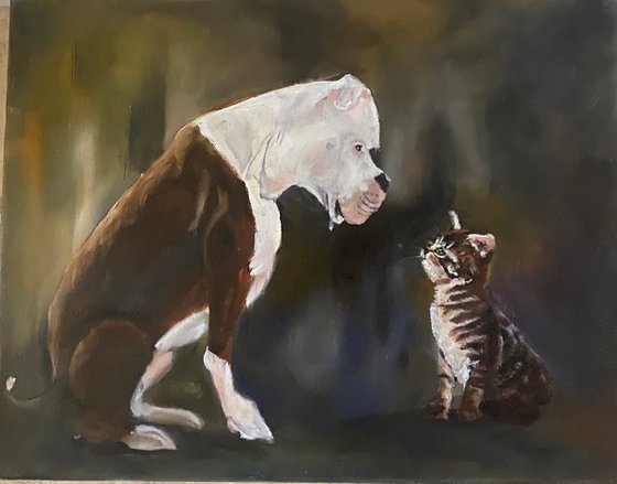 Unique Humorous Oil Painting I’m a princess what are you? for dogs and animal lovers