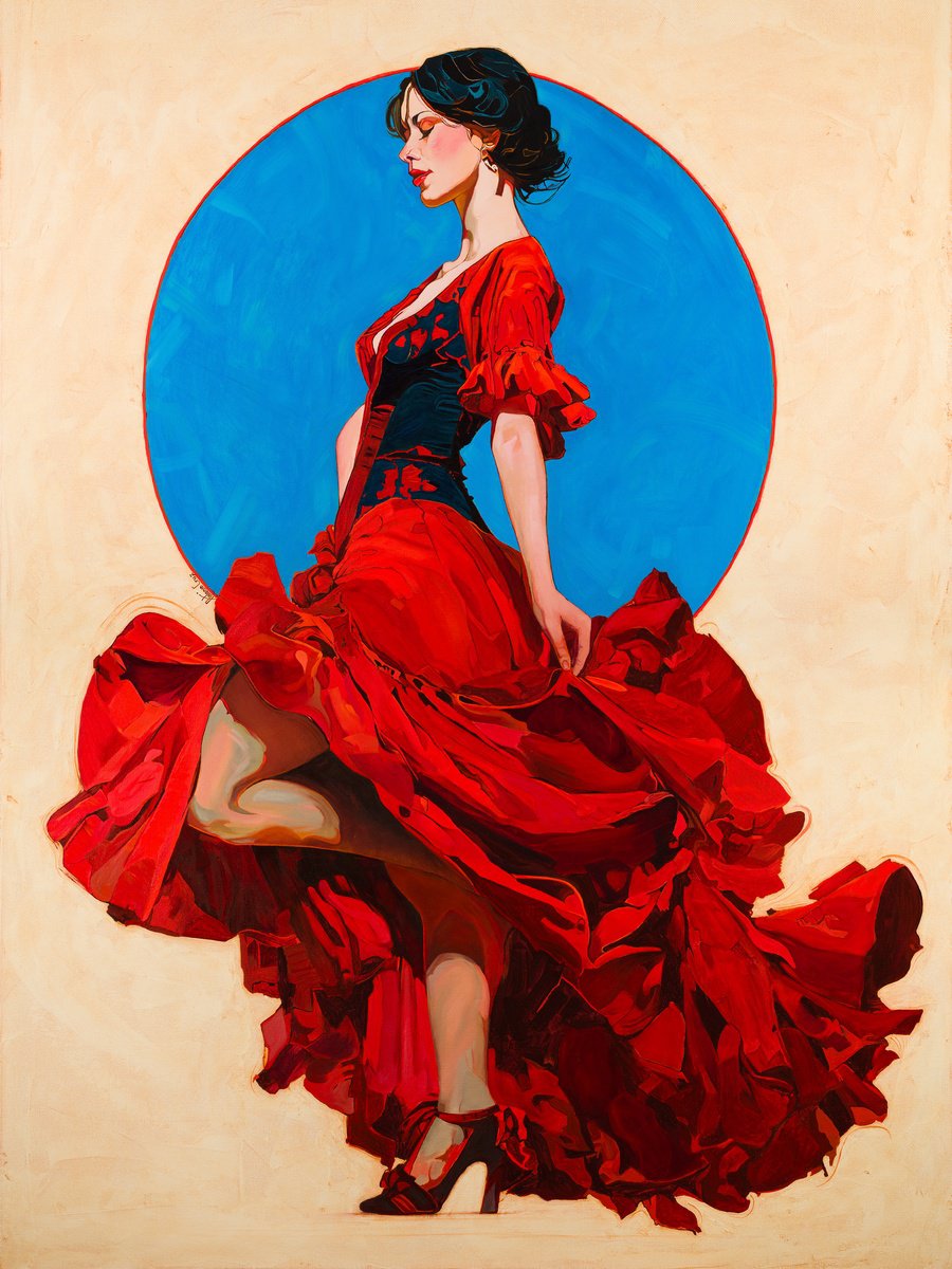 Photorealistic Oil Painting , Scarlet In Fire By Antonio Cruz, 36 X 48, Artwork For Sale On Artfinder