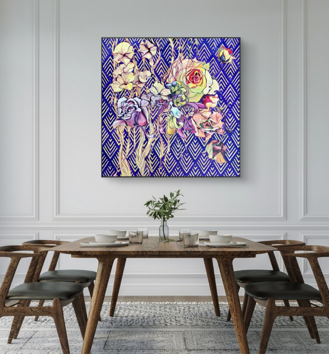 Organic Abstract Oil Painting By Karolina Franceschini, 39 X 39", Little Whispers Everywhere, Original Artwork