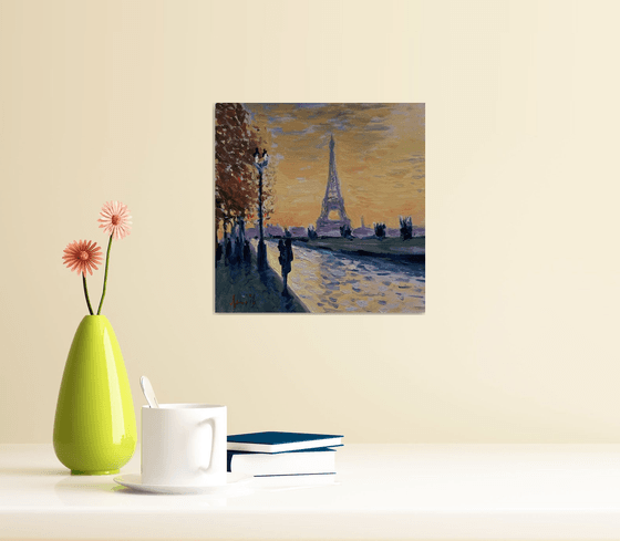 Eiffel Tower, Paris. Original Cityscape Oil Painting.