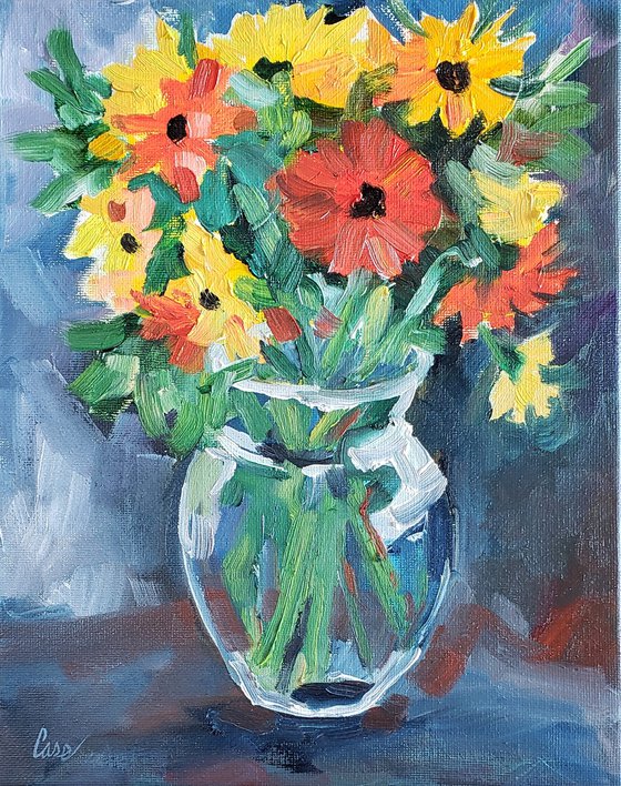 Flowers - Botanical - "Gerbera's in Vase"