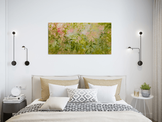 Pastel flowers - Floral abstraction - Oil painting