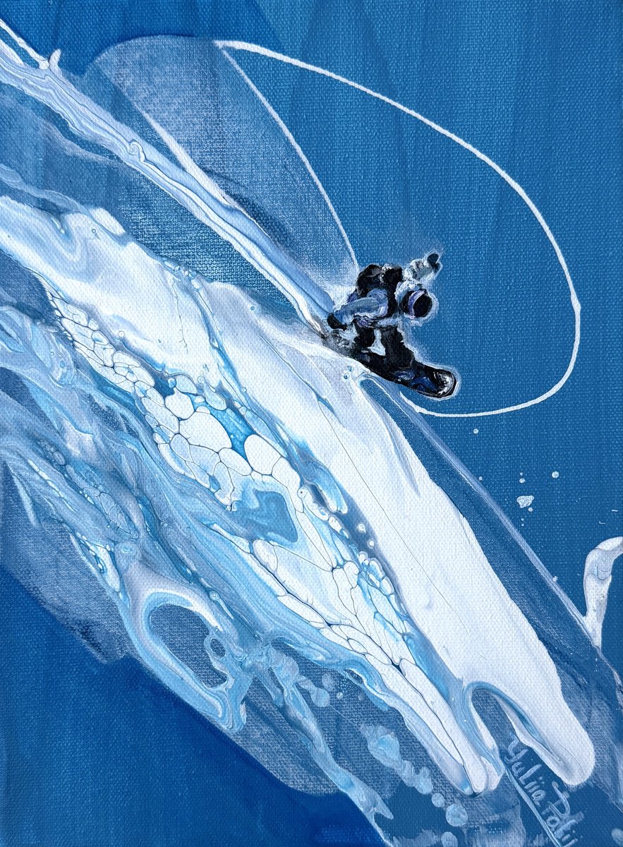 Abstract Still Life Acrylic Painting By Yuliia Poraiko, 10 X 13", Cold-Hot Love, Original Artwork