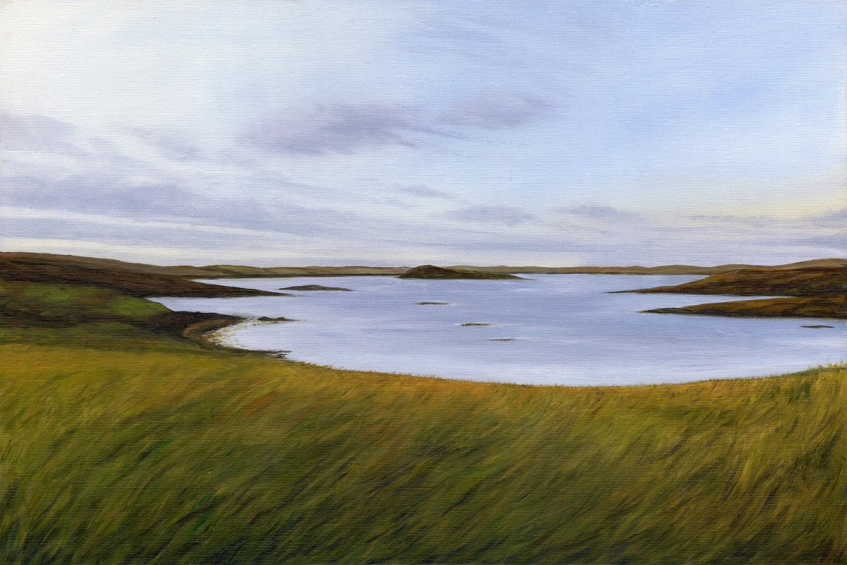 Impressionistic Landscape Oil Painting By Tetiana Koda, 24 X 16", Shore Of Loch Na Gainmhich, Scotland, Original Artwork