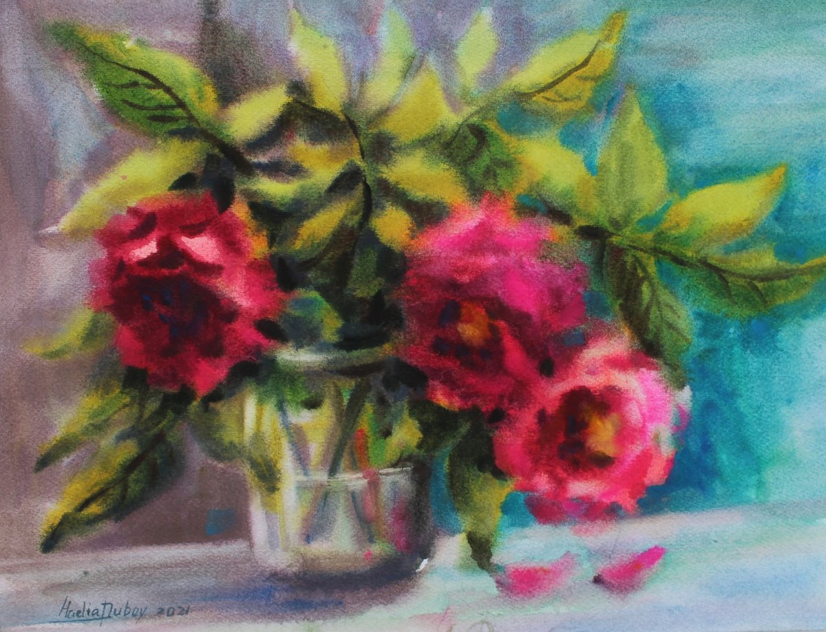 Roses. Original artwork by Nadiia Dubei