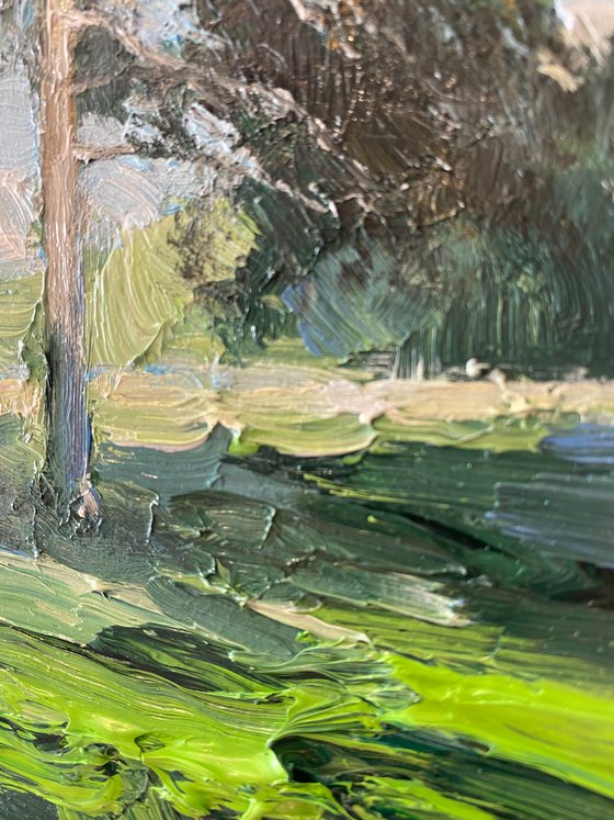 “Pines"original oil painting by Artem Grunyka