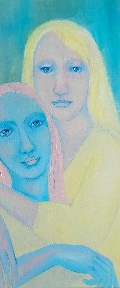 2 women portrait Closer than anyone by Ksenia June