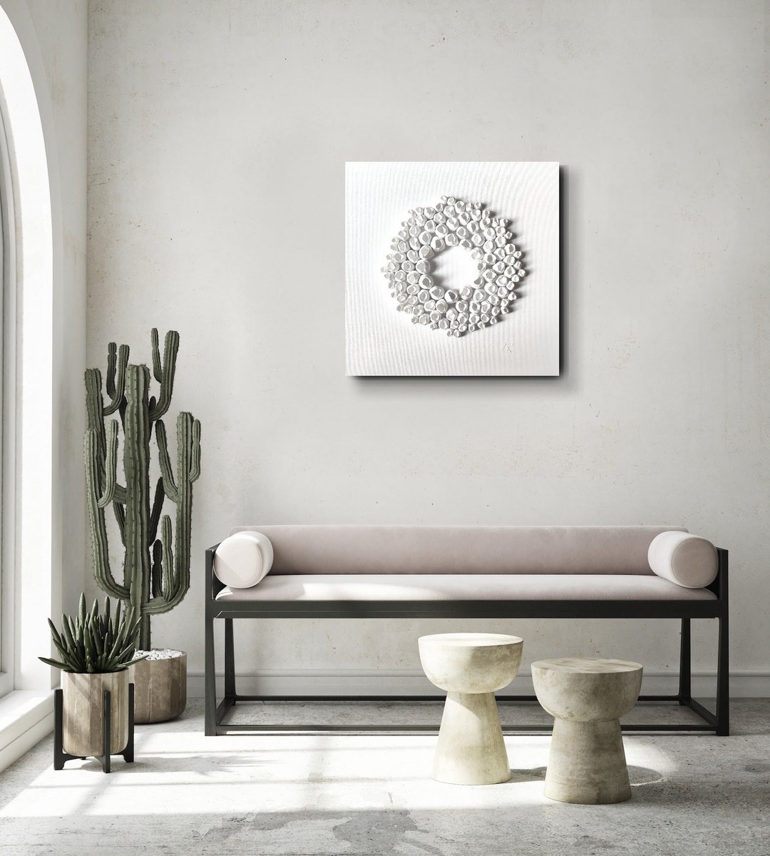 Organic Abstract Sculpture By Natasha Kanevski, 20 X 20", Connection #21, Original Artwork