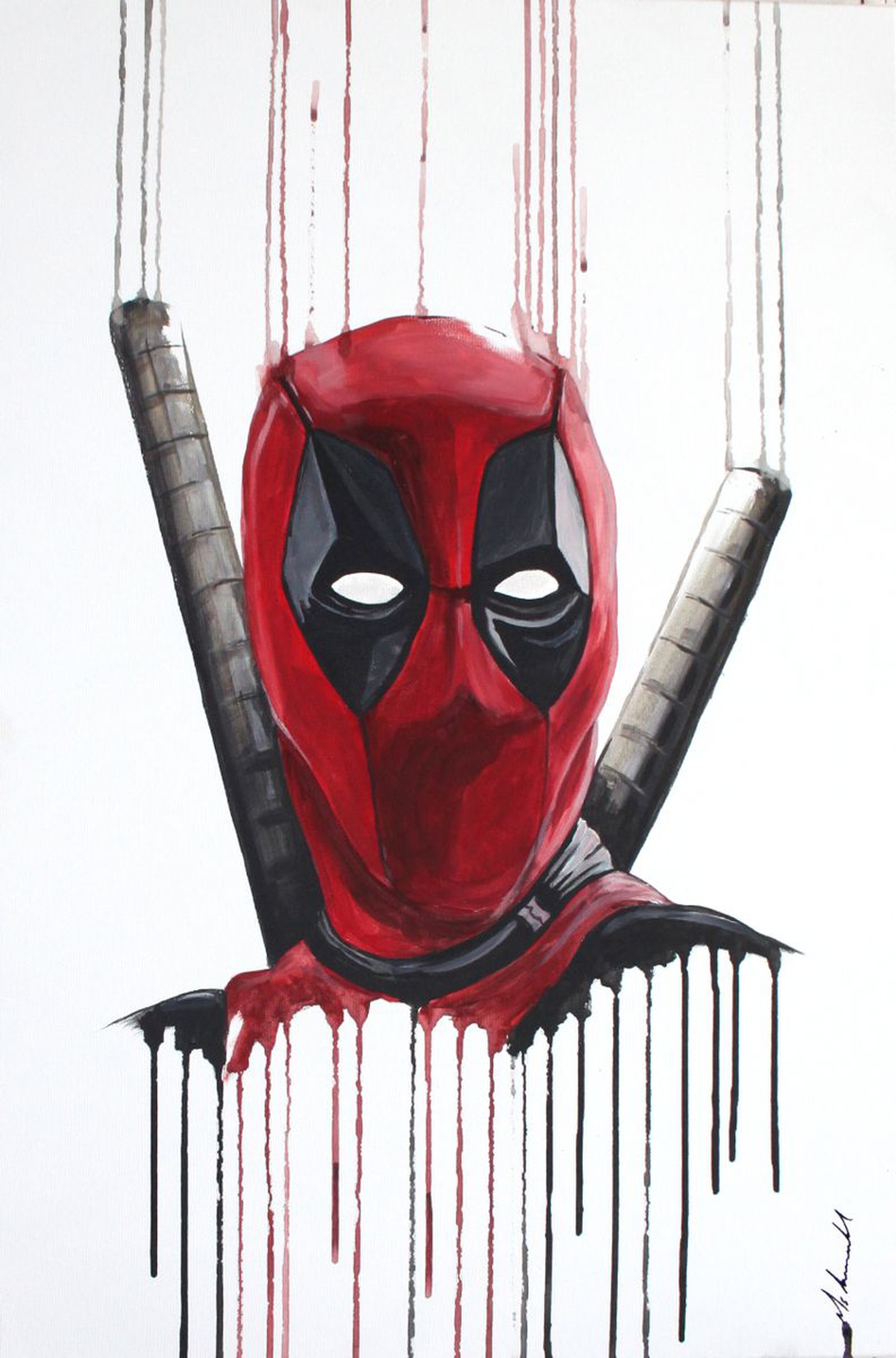 Drop Deadpool 2017 Acrylic Painting By Mr B Artfinder