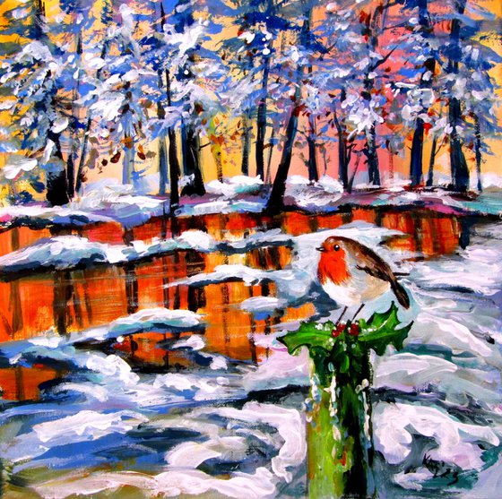 Robin in the forest