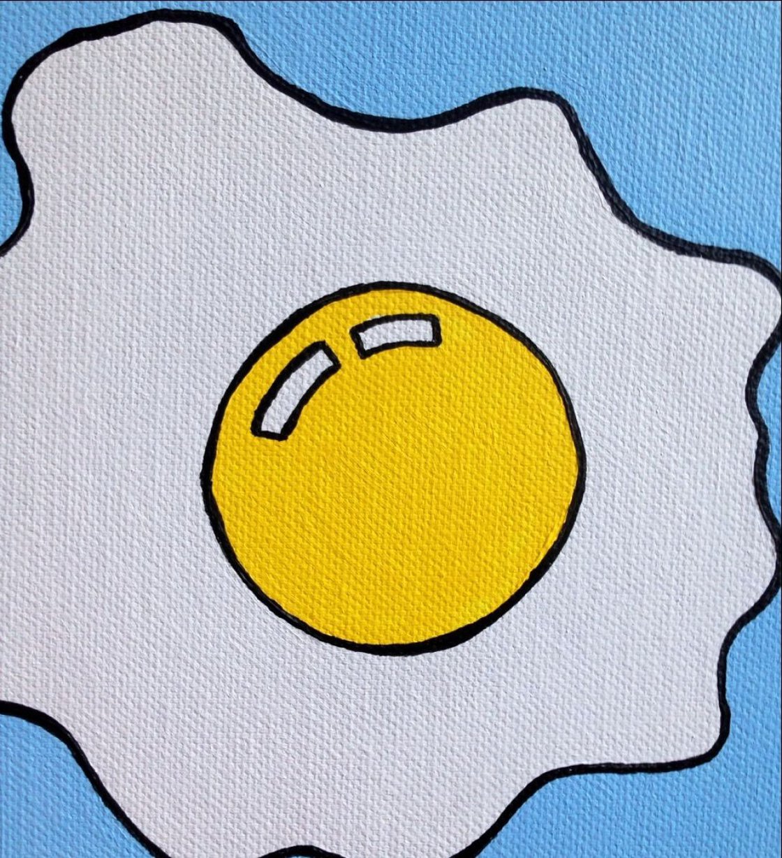 Fried Egg Pop Art Canvas Painting Acrylic painting by Ian Viggars
