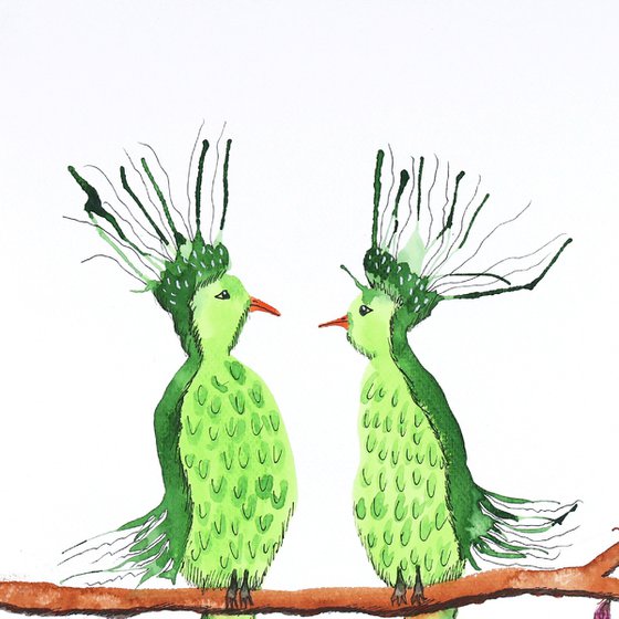 Greencrested Lovebirds