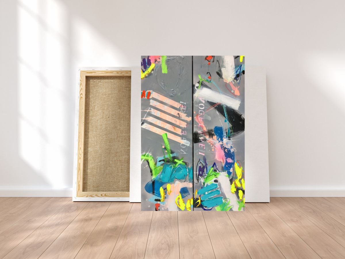 vogelfrei VI (diptych) 23.6x35.4 by Bea Garding Schubert