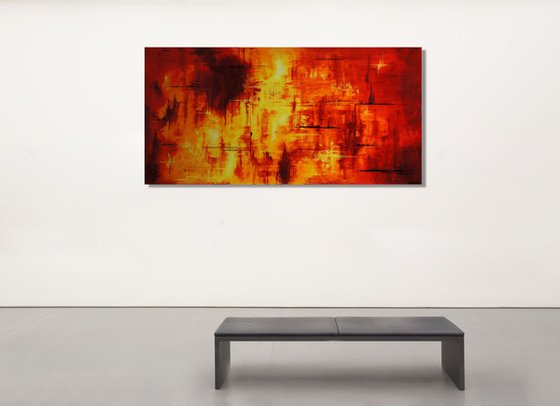 On Fire (180 x 90 cm) XXXL oil (72 x 36 inches)