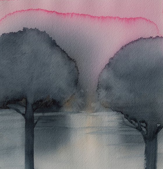 Trees, watercolor on paper, 22,5X23,5 cm
