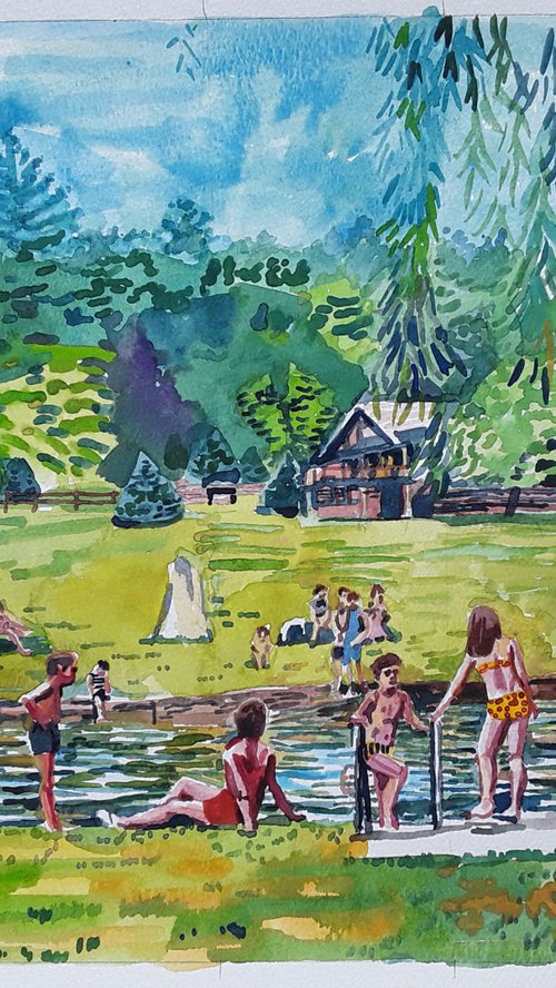 Kids playing at the lake by Stephen Abela
