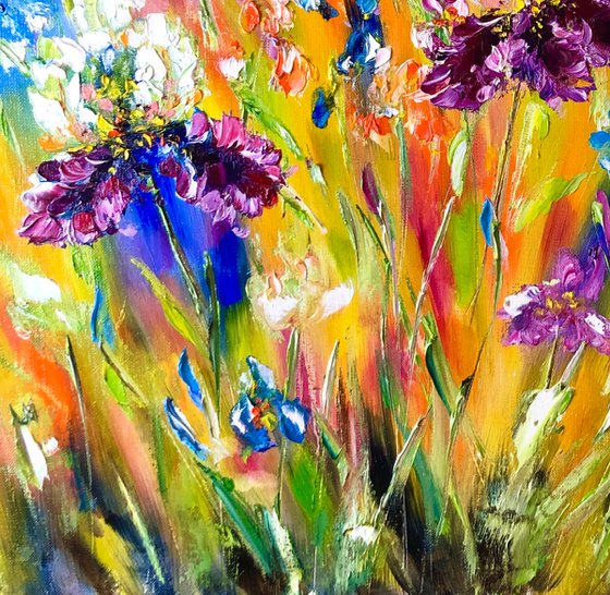 MESSENGERS OF BRIGHTNESS - Irises. Rainbow flower. Juicy colors. Flower meadow. Summer. Good mood. 3d flowers. Texture.