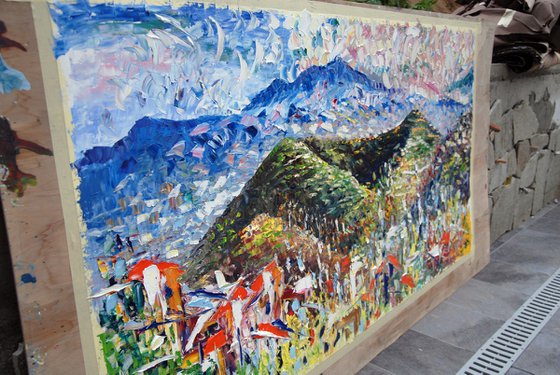 Terre dell'Etna olio su tela 100x200cm