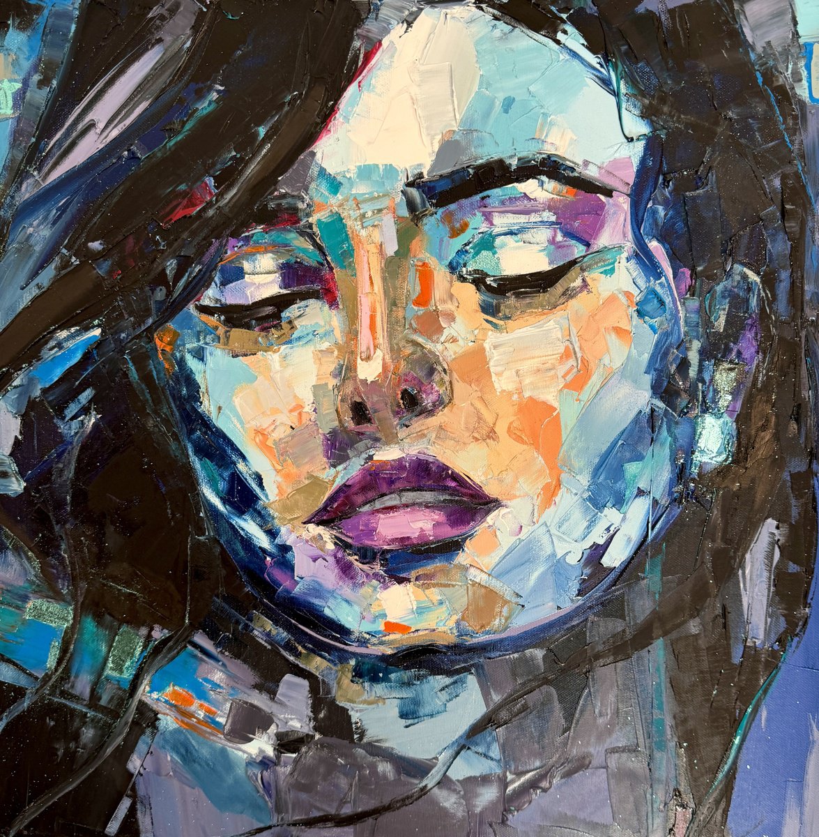 Expressive Oil Painting , Woman Of Timelessness By Lina Redford, 20 X 20, Artwork For Sale On Artfinder