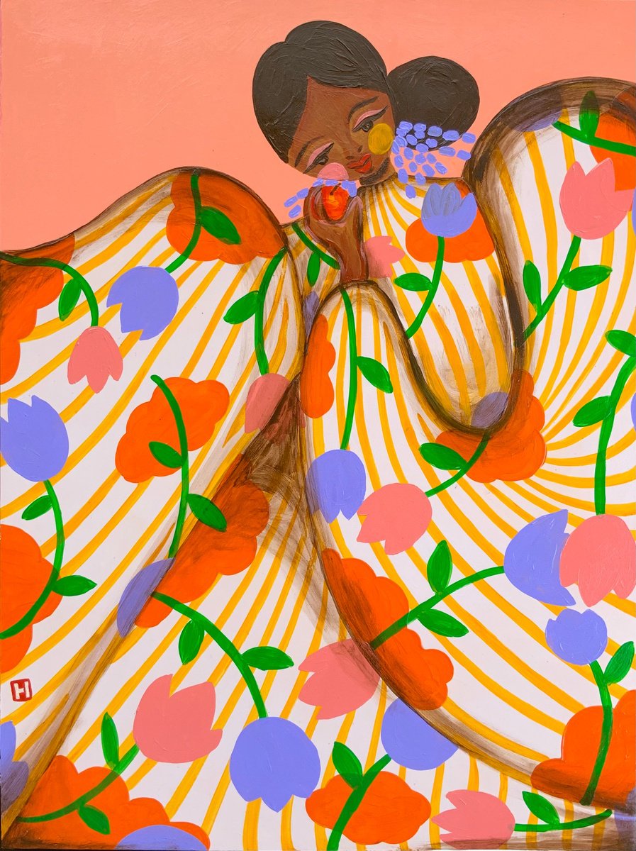 Woman with Orange by Hiranya R