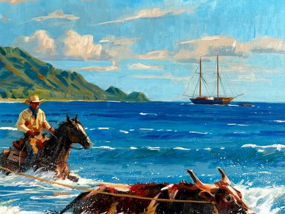 Paniolo — Cattle Through the Surf