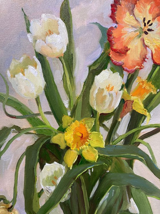 Still Life with Daffodils and Tulips