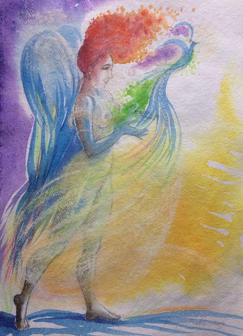 Angel, Blue Bird, Freedom, Happiness by Phyllis Mahon