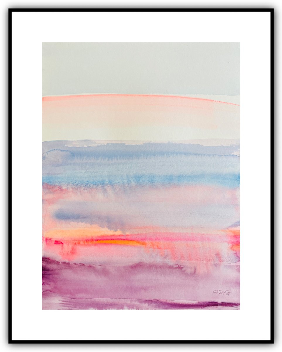 Abstract Watercolour By Gesa Reuter, 12 X 16, Not Night, Not Day, Original Artwork