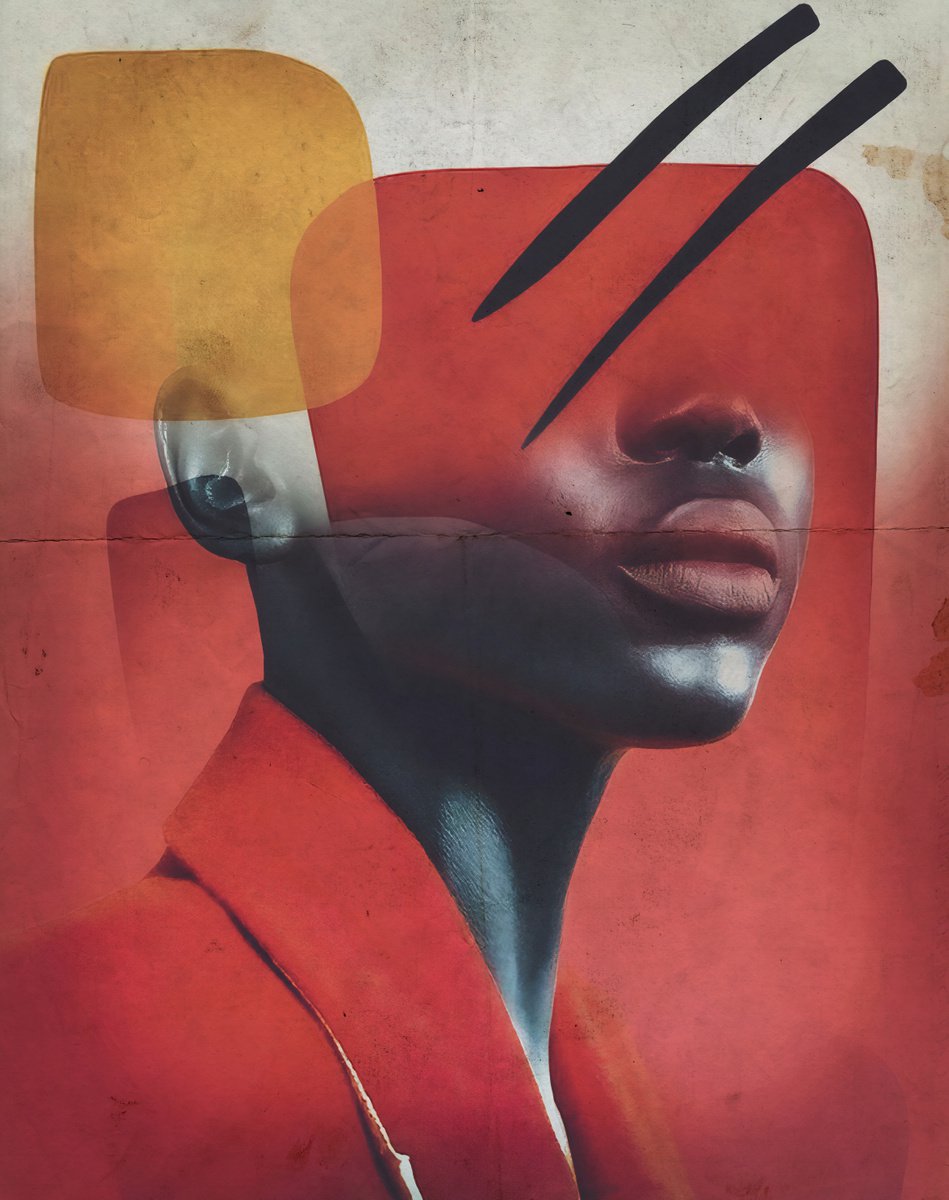 Art Color Face Vol. 8 - Two red. Art portrait on canvas by Elmira Namazova