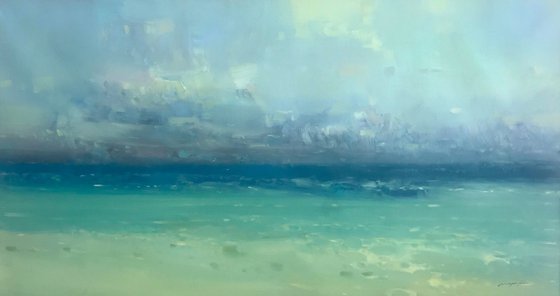 After Storm, Seascape Original oil painting, Handmade artwork, One of a kind