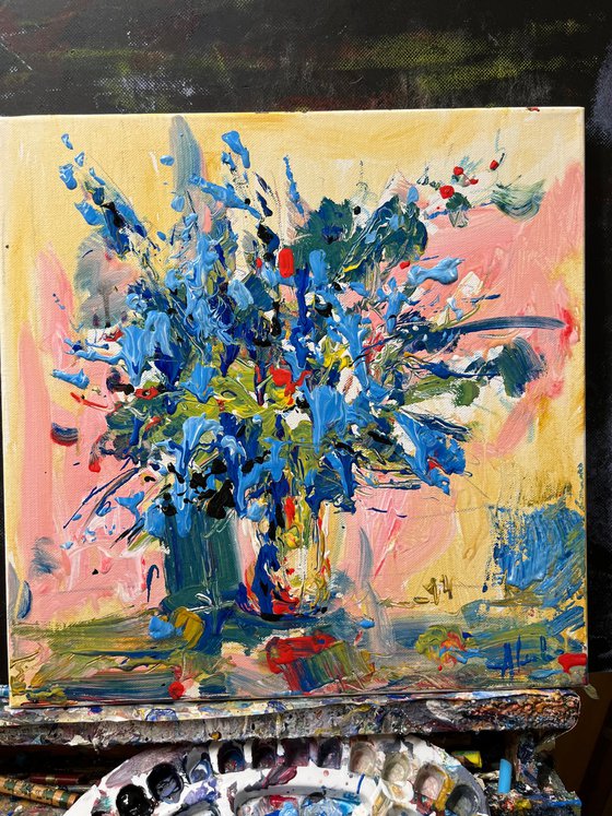 Abstract expressionist flowers
