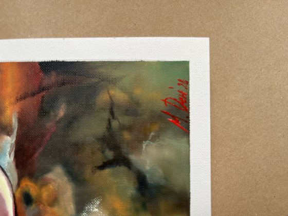 Koi Fish And Water Lily Original Oil Painting