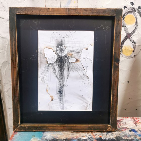 Frame offer drawing angel vibration 11.08.2022 spiritual art by master O Kloska